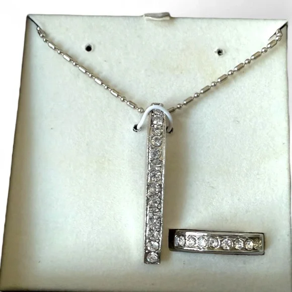 Cote d' Azur 3-Piece Silver Jewelry Set Watch, Necklace & Ring NEW - Picture 9 of 12